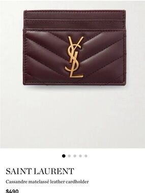 Saint Laurent Cassandre Matelassé Leather Cardholder in red
